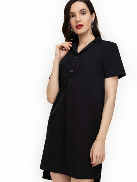 

ZALORA WORK Black Mini Lapel Shirt Dress