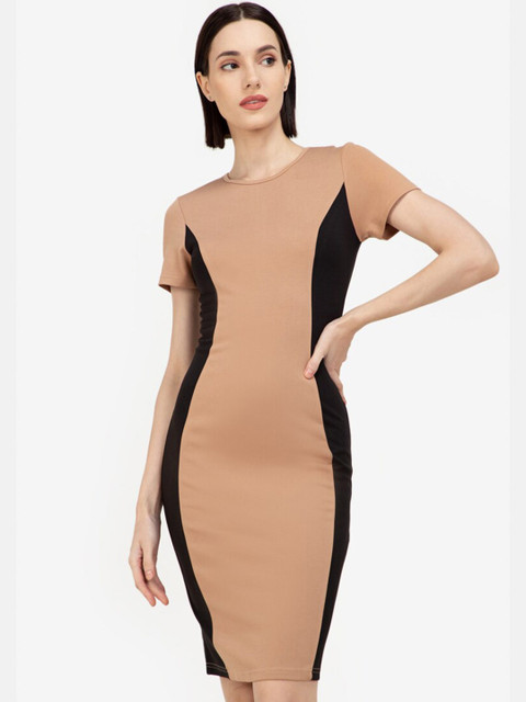 

ZALORA WORK Beige Bodycon Dress