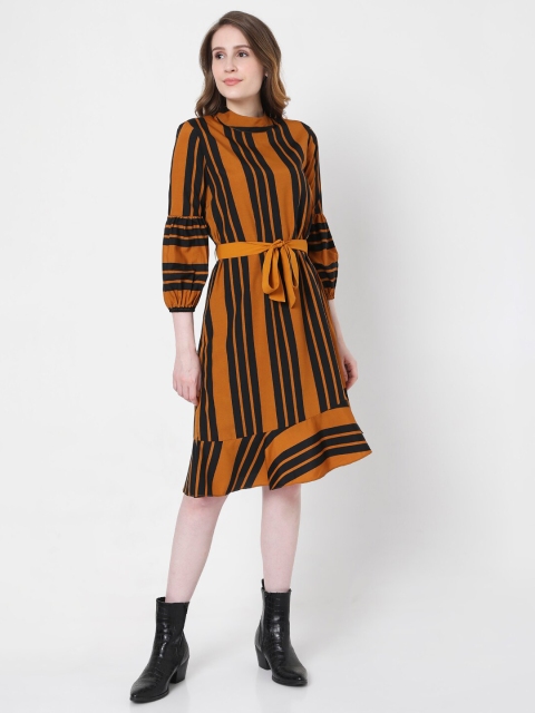 

Vero Moda Brown & Black Striped Dress