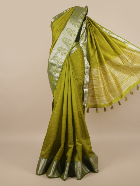 

Pothys Green & Silver Woven Design Saree