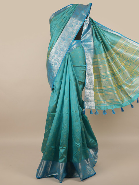 

Pothys Blue & Silver Woven Design Saree