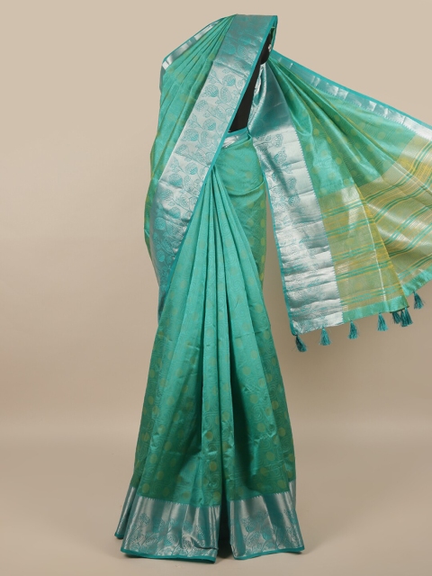 

Pothys Green & Silver Woven Design Saree