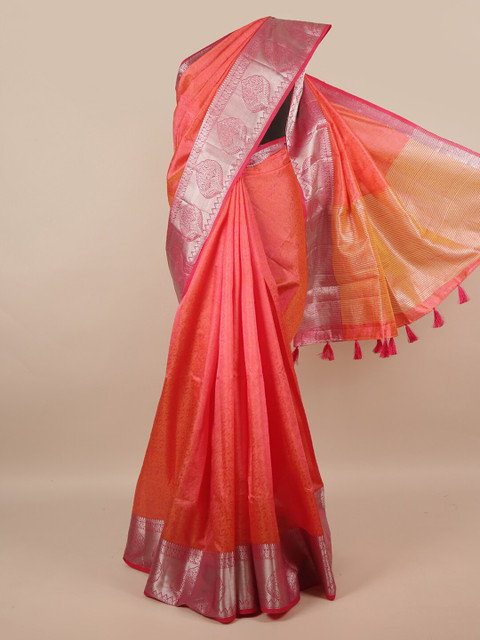 

Pothys Women Pink Jute Silk Saree