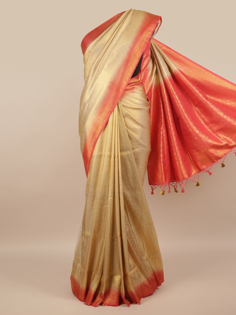 

Pothys Women Cream Jute Silk Saree