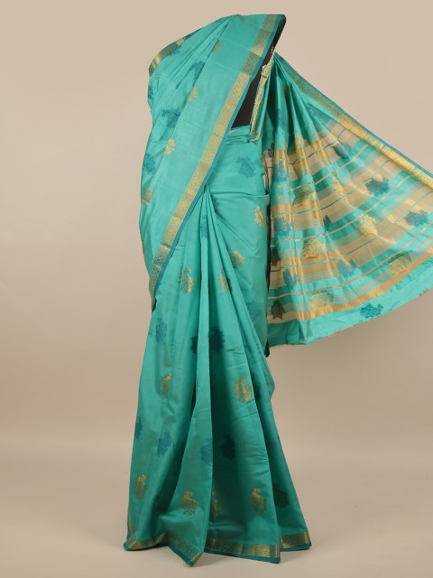 

Pothys Gold & Green Woven Design Saree