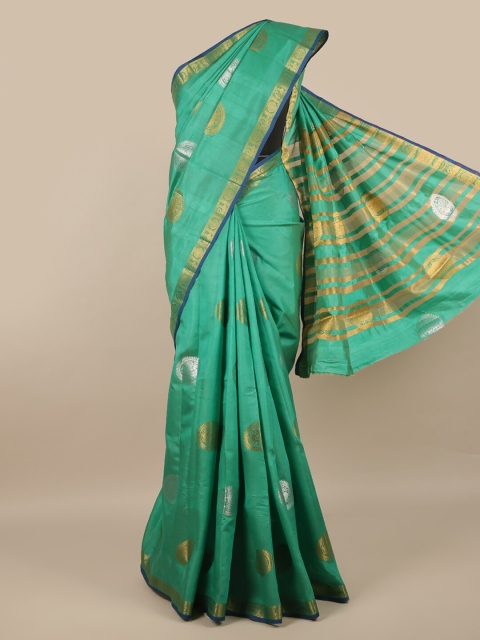 

Pothys Women Green Jute Silk Saree