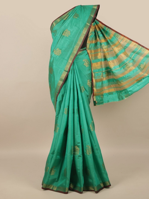 

Pothys Green & Gold Woven Design Saree