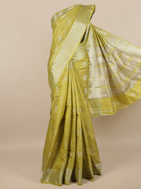 

Pothys Green & Silver Woven Design Saree