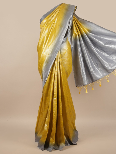 

Pothys Yellow & Silver Woven Design Saree