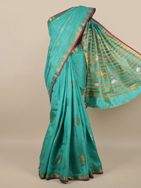 

Pothys Women Green Jute Silk Saree