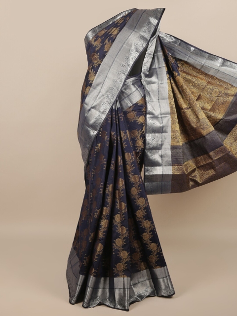 

Pothys Blue & Gold Woven Design Saree