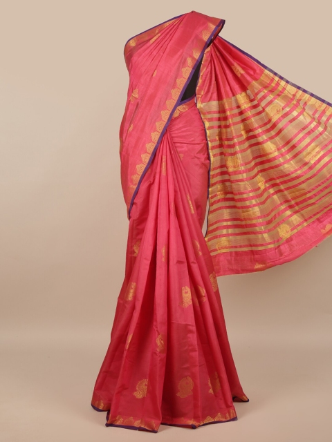 

Pothys Pink & Gold Woven Design Saree