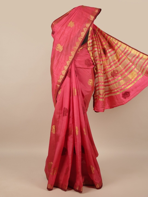 

Pothys Women Pink Printed Jute Silk Saree