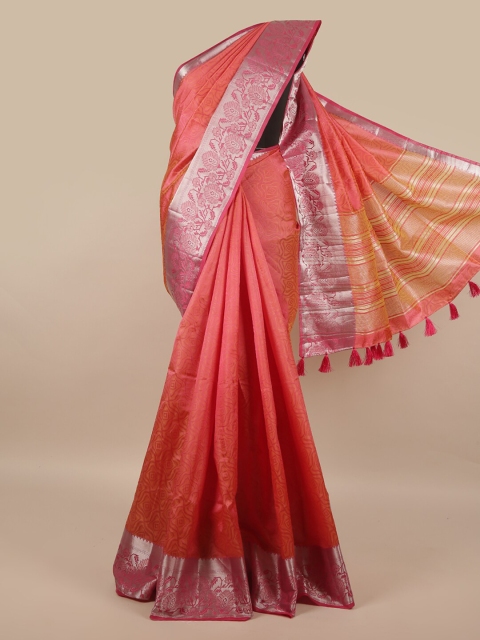 

Pothys Women Pink Printed Jute Silk Saree
