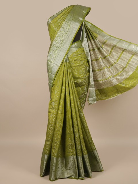 

Pothys Green & Silver Woven Design Saree