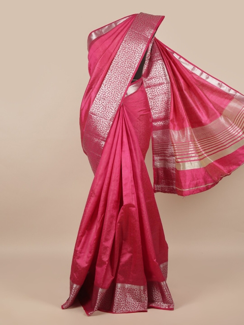 

Pothys Women Pink Printed Jute Silk Saree