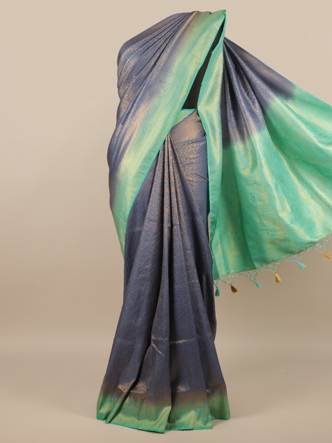 

Pothys Blue & Green Ethnic Motifs Zari Jute Silk Saree
