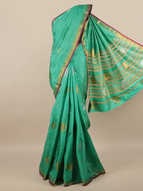 

Pothys Green Woven Design Jute Silk Saree