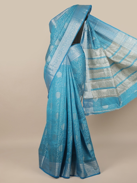 

Pothys Blue Woven Design Jute Silk Saree