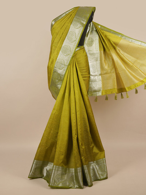 

Pothys Green Woven Design Jute Silk Saree