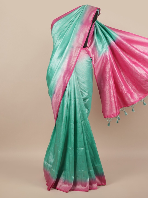 

Pothys Green & Pink Woven Design Zari Jute Silk Saree