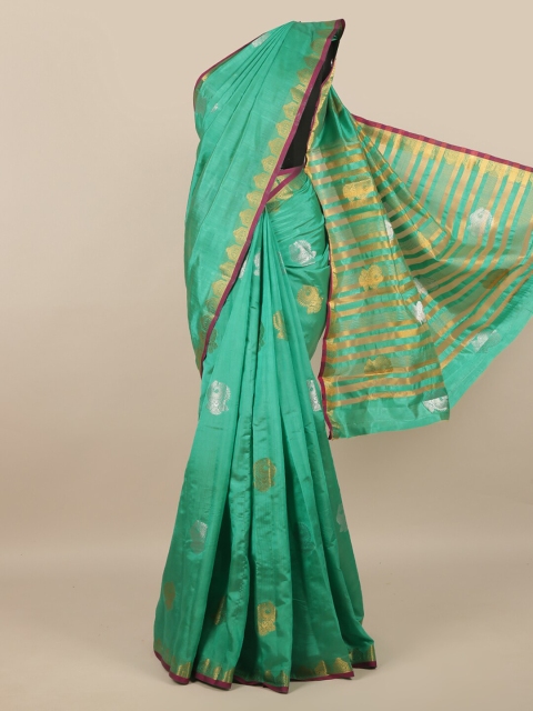 

Pothys Green Woven Design Jute Silk Saree