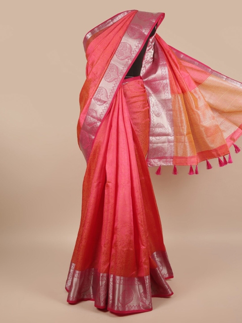

Pothys Pink Ethnic Motifs Jute Silk Saree