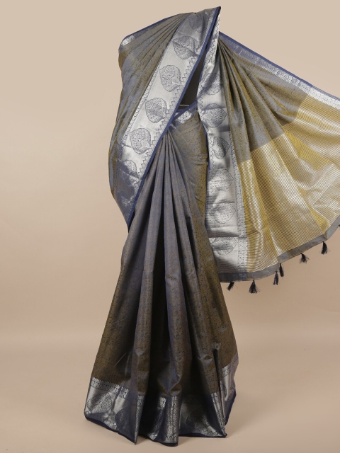 

Pothys Blue Paisley Jute Silk Saree