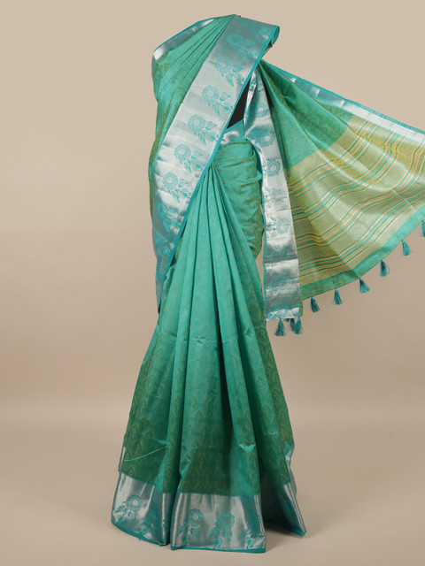 

Pothys Green Woven Design Jute Silk Saree