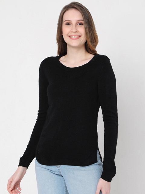 

Vero Moda Women Acrylic Black Solid Pullover