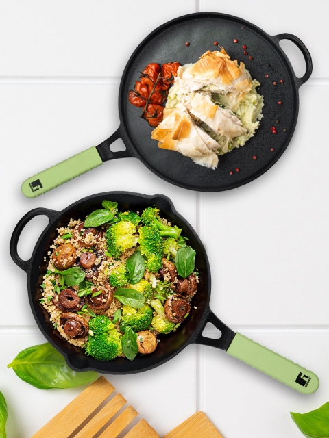 

BERGNER 2 Pcs Black Solid Fry Pan & Tawa Cookware Set