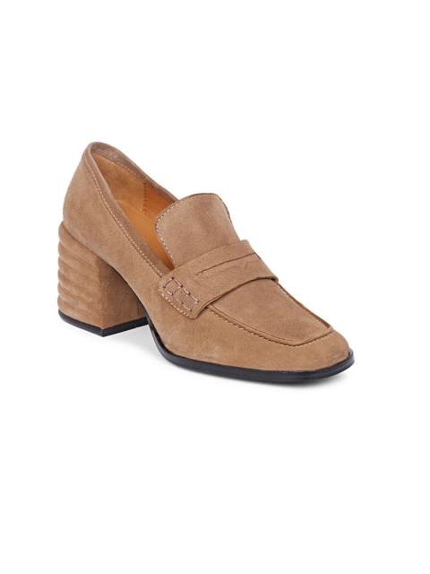 

Saint G Taupe Leather Block Pumps