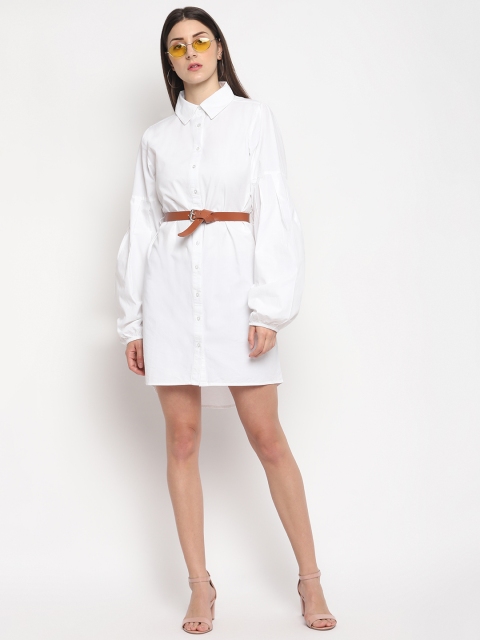 

OTORVA White Cotton Shirt Dress