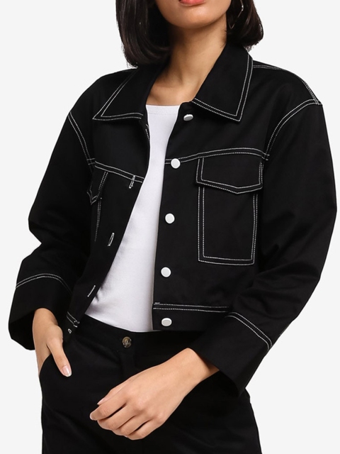 

ZALORA BASICS Women Black Crop Tailored Jacket