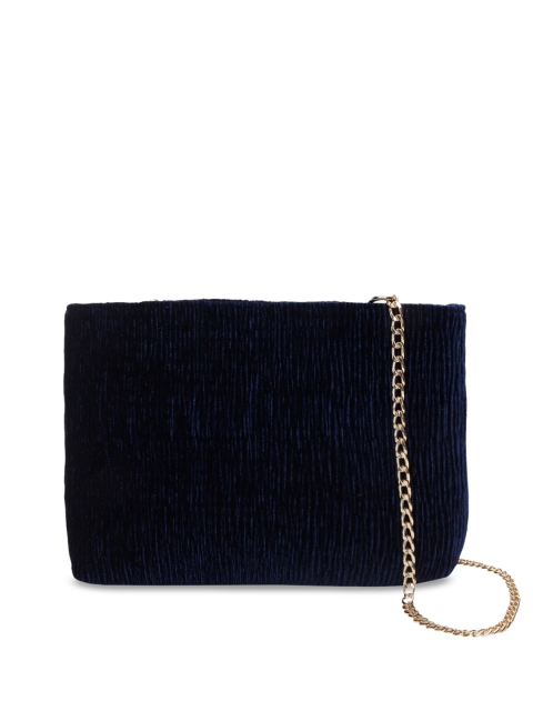 

Vero Moda Blue PU Structured Hobo Bag with Fringed