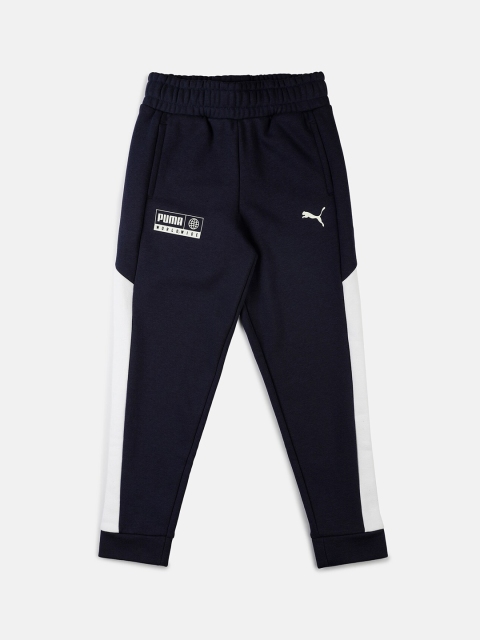 

Puma Boys Navy Blue 7 White Colourblocked Alpha Knitted Sweatpants