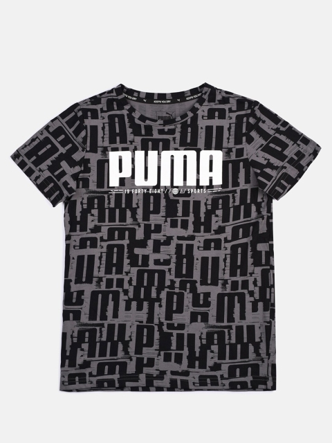 

Puma Boys Black & White Printed T-shirt