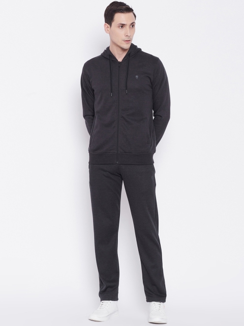 

Okane Men Charcoal Grey Solid Tracksuit