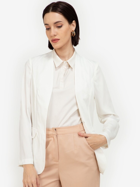 

ZALORA WORK Women White Open Front Jacket
