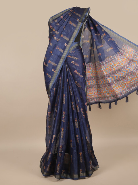 

Pothys Blue & Beige Printed Saree
