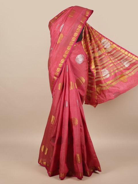 

Pothys Pink Woven Design Jute Silk Saree Saree