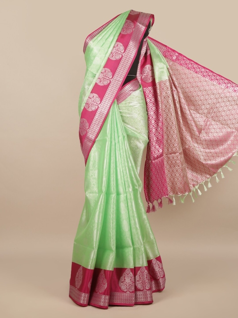 

Pothys Green & Pink Woven Design Cotton Blend Saree