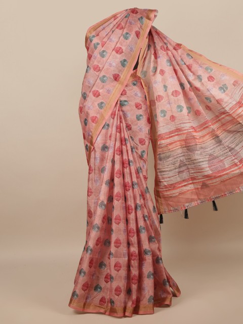 

Pothys Pink & Green Zari Saree
