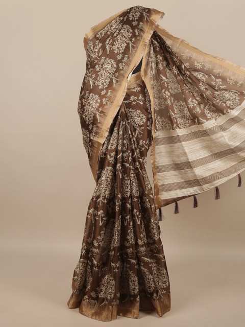 

Pothys Brown & Gold Ethnic Motifs Saree