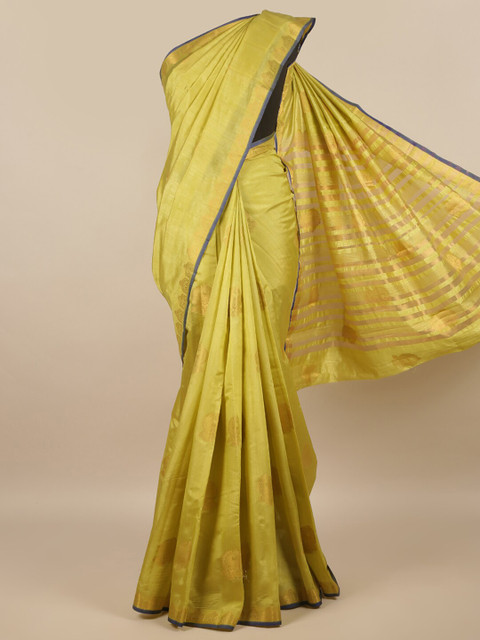 

Pothys Green Woven Design Jute Silk Saree
