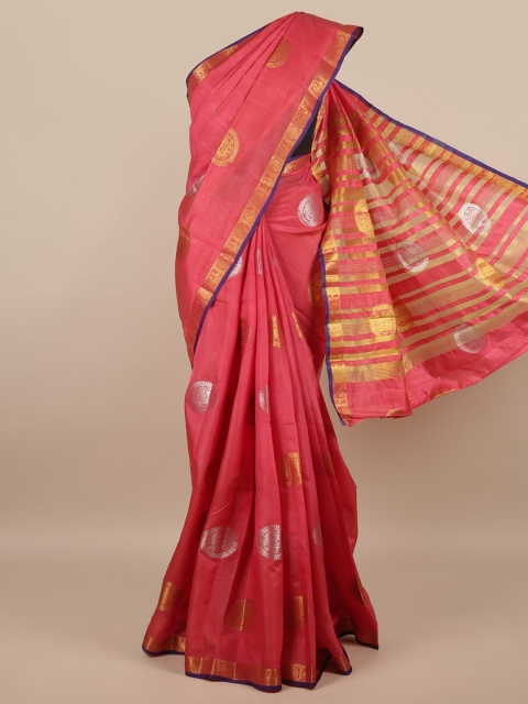 

Pothys Pink Woven Design Jute Silk Saree