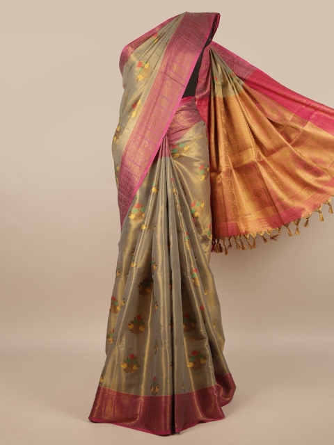 

Pothys Grey & Magenta Ethnic Motifs Saree