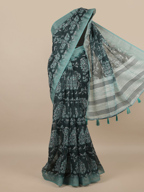 

Pothys Green & White Woven Design Saree