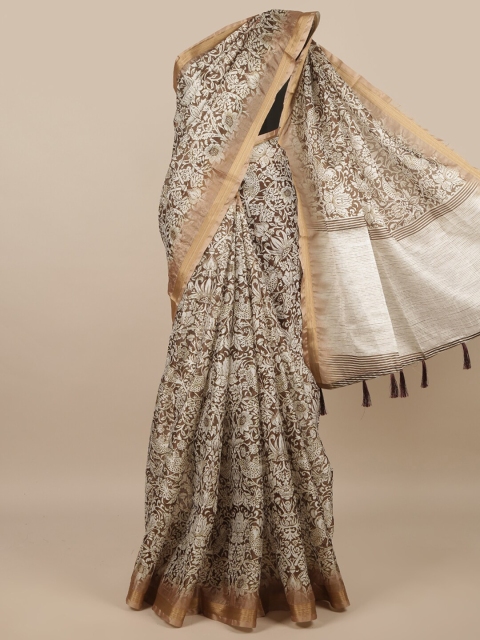 

Pothys Green & White Floral Printed Zari Saree