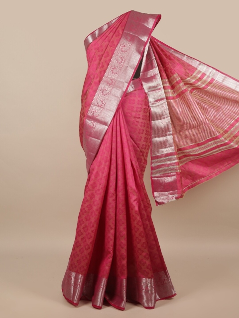 

Pothys Pink Woven Design Jute Silk Saree